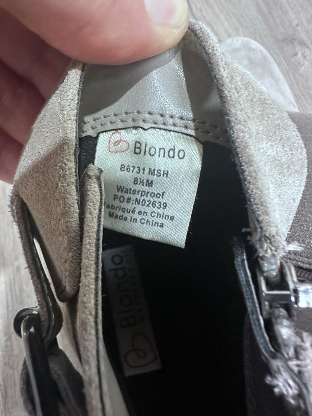 Blondo Women’s 8.5M Taupe Suede Waterproof Ankle Boots Buckle Zip - Picture 2 of 7